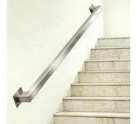 1FT-20FT Staircase Banisters Railing Wall Mounted Handrail for Stairs Support Rod Rust-Resistant Non-Slip Square Pipe Guardrail for Indoor and Outdoor(4ft/120cm)