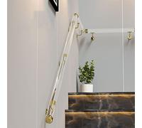 1ft-20ft Transparent Acrylic Crystal Stair il Wall-Mounted Anti-Slip Banister with Stainless Steel Bracket Indoor Stair Railing Grab Rail for Safety & Style 18ft Length