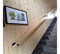 1ft-20ft Wooden Banister - Complete Kit. Natural Solid Wood Non-Slip Stair Handrail Home Against The Wall Safety Handrail Elderly Railing Loft Villa Kindergarten Corridor Support R