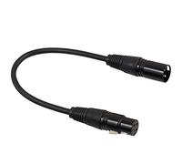 1ft / 30cm XLR Male to XLR Female Microphone Cables Rubber Shielded Patch Cable Cords Balanced Snake Cords, Black/Silver - Black, 30cm Portable an Professional