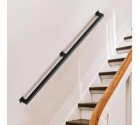 1ft 3ft 4ft 5ft 7ft 8ft 15ft 20ft Stairs Handrail Railing, Black/White/Gold Industrial Metal Iron Pipe Hand Rail Wall Balustrade Foot Rail Support Rod, Home Decoration(Black,20ft/6m)