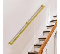 1ft 3ft 4ft 5ft 7ft 8ft 15ft 20ft Stairs Handrail Railing, Black/White/Gold Industrial Metal Iron Pipe Hand Rail Wall Balustrade Foot Rail Support Rod, Home Decoration(Gold,1ft/0.3m)