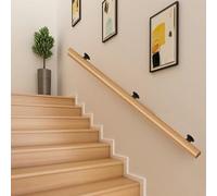 1ft 3ft 5ft 7ft 15ft 20ft Wooden Handrail for Stair Wall Mount, Staircase Banister Hand Rail Non-Slip Staircase Railing for Indoor and Outdoor Safety Support Bar(8.2 FT)