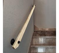 1ft20ft Stair Railing Nonslip Handrail WallMounted Support Rod for Stairs Indoor Villa Loft Safety Bar Wooden Elderly Stair Aid (Size: 3ft)
