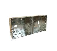 1G+1G 35mm Metal Back Box Electrical Socket Switch Recessed Wall Pattress 2G Flush Mount 2 Gang Metal backbox Pattress Box 35 mm Box Dual 35mm - 1 PACK