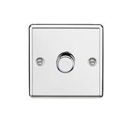 KnightsBridge 1G 2-way 10-200W (5-150W LED) Intelligent Raised Round Edge Dimmer - Polished Chrome