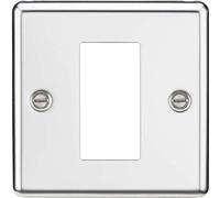 1G Modular Faceplate - Rounded Edge Polished Chrome