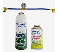 1G1C1MA Car Aircon AC 1pcs R134a Compatible Refill Recharge Regas Gas 584gr + Leak Stopper Repair Fix Sealer Stop DIY (Regas + LS + Tube)