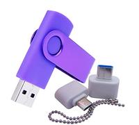 1GB USB Flash Drives Memory Sticks Thumb Drive Pen jumpdrive U Disk with Type-C/OTG Adaptor for Pupil & Students (Purple)