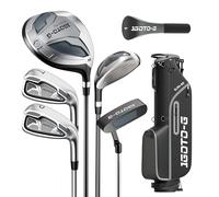 1GoTo-G 7 Pieces Golf Clubs Set for Men - Complete Mens Golf Clubs Full Set Right/Left Handed Includes Stand Bag with Rain Hood, 1# Drive, 5# Hybrid 7# PW# Irons and Putter