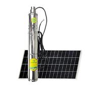 1HP Solar Water Pump High Head Lift 100M 48V 750W Solar PV Stainless Steel Drilling Submersible Pump Max Flow 2000L Per Hour(DC12V-150W)