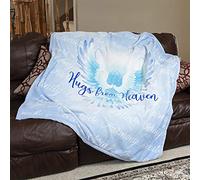 1i4 Group Outrageously Soft 50-by-60-inch Soft Sentiments Reversible Velvet Ultra Plush Throw (Hugs from Heaven, Blue)