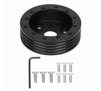 1in Aluminum Steering Wheel Hub Spacer, 5 or 6 Hole to 3 Hole Adapter, 88mm OD 60mm ID Hub Spacer with Mounting Hardware for Grant Sparco NRG Wheels (Black)
