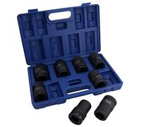 1in Drive Double Deep Metric MM Impact Sockets 6 Sided 24mm - 38mm 8pc