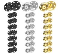 1Inch/25mm Large Sew on Snap Buttons 24Set Sew-on Snaps Sewing Snaps for Fabric, Metal Snaps Fasteners Press Studs Buttons for Sewing Clothing,3 Colors