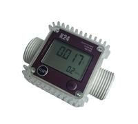 1inch K24 Electronic Turbine Flow Meter DN25 Plastic External Thread High Precision Flowmeter For Water Fuel Urea Diesel High Sensitivity, Low Repeatability(Model4)