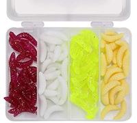 1Inch Silicone Soft Maggot Worm Soft Artificial Bread Worm Fishing Lure 100pcs/box