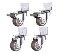1Inch Soft Rubber Swivel Casters with Brakety Trolley Wheels for Smooth Quiet MovementEasy Install Furniture Accessories for Home & Office Use