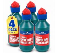 1InTheOffice Envelope Moisteners, Envelope Sealer Bottle Sponge Tipped (4 Pack)
