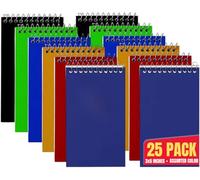 1InTheOffice Memo Pads, 3"x5", College Ruled, Assorted Colors, 75 Sheets/Pad, 25 pack