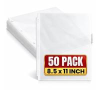1InTheOffice Sheet Protectors for 3 Ring Binder 8.5 x 11, Top Load Clear Sheet Protectors, Letter Size - 50/Box