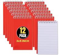 1InTheOffice Small Spiral Notebook 3x5, Pocket Notepad, Spiral Mini Notepad, Narrow Rule, Orange Cover, 12/Pack
