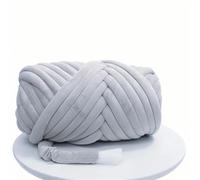 1KG 1000G Super Velvet Chunky Yarn Thick Bulky Giant Thread White Bag for Hand Knitting DIY Arm Soft Big Blanket Carpet Crochet Kits for Beginners Adults(Gray 1KG)