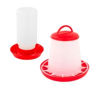 (1kg / 1L Chicken Feeder & Drinker) KCT Plastic Chicken Feeder Drinker Automatic Portable Bird Poultry Dispenser Trough Coop Water