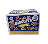1kg Assorted Chocolate Coated Misfit Biscuits Box - Mixed Shapes & Flavours - Suitable for Vegetarians