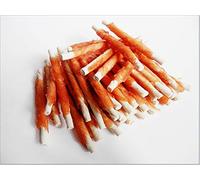 [1kg bag] Chicken Rawhide Sticks Wrapped Jerky Beef Twists Dried snacks, chews, training treats, for all dog size! Big Value Pack