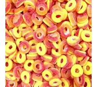 1kg Bag Sour Peach Jelly Rings - Halal - Aladdin Sweets gummy, chewy sweets. Bulk buy, Pick n Mix Sweet Carts, Party Favors, Weddings