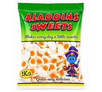 1kg Fried Eggs Jelly Sweets - Halal Gummy Candy Bulk Bag by Aladdins Sweets for Pick n Mix, Sweet Carts, Party Bags, Kids Party Cones, Wedding Favours & Candy Buffets