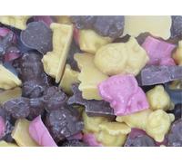 1kg Hannahs Milk, Strawberry & Cream Chocolate Animals Mix Candy Pick & Mix Sweets Selection Resealable Pouch Share Bag
