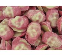 1kg Hannahs Strawberry & Cream Flavoured Skull Crushers Candy Pick & Mix Sweets Selection Resealable Pouch Share Bag