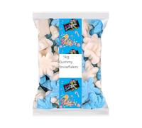 1kg Raspberry & Vanilla Flavour Christmas Snowflakes Gummy Jelly Sweets | Seasonal Festive Bulk Sharing Bag | Perfect for Gifting and Sweet Tables