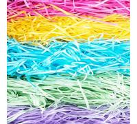 1KG Shredded Tissue Paper, Raffia Shredded Paper for Gift Boxes, Hampers Packaging, Tissue paper Ideal Hamper Stuffing Filling Suitable for All Occasions (10 Colour Mix)