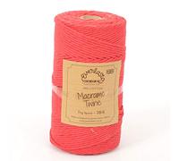 1KG SPOOLS EVERLASTO SINGLE TWIST SOFT COTTON MACRAME CRAFT TWINE 38/6 (4MM APPROX) (BEEFEATER RED)