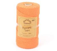 1KG SPOOLS EVERLASTO SINGLE TWIST SOFT COTTON MACRAME CRAFT TWINE 38/6 (4MM APPROX) (ORANGE)