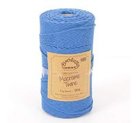 1KG SPOOLS EVERLASTO SINGLE TWIST SOFT COTTON MACRAME CRAFT TWINE 38/6 (4MM APPROX) (OXFORD BLUE)