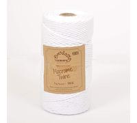 1KG SPOOLS EVERLASTO SINGLE TWIST SOFT COTTON MACRAME CRAFT TWINE 38/6 (4MM APPROX) (SNOW WHITE)