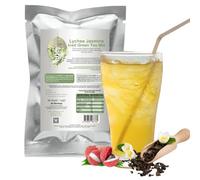 1kg Teaforia Lychee Jasmine Green Iced Tea Mix | Premium Instant Bubble Tea Powder | Gluten Free & Vegan Friendly | 50 Servings | Refreshing Fruity Flavor for Cold Drinks, Smoothies & Desserts