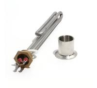 1kw 2kw 3kw 4kw 5kw 6KW 1Inch U Type AC Electrical Fold Back Heating Element 220V Brass Flange Immersion Water Heater 1Pcs(Grey,110V_6KW 320MML)