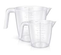 1L & 2L Plastic Lightweight Measuring Jugs - Sturdy and Hardwearing, Easily Storable and Stackable, Measuring Scale Markings on The Side in ml and Ounces, BPA Free (2 x 2L Wham JUG)