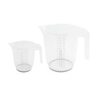 1L & 2L Plastic Lightweight Measuring Jugs - Sturdy and Hardwearing, Easily Storable and Stackable, Measuring Scale Markings on The Side in ml and Ounces, BPA Free (1L Jug & 2L Jug)