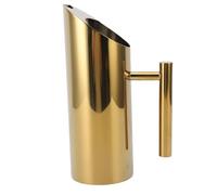 1L 304 Stainless Steel Water Pitcher, Straight Body Spill Proof Spout for Cocktails Flower Tea Cold Brew Silver Durable Kitchen Beverage Server (Gold)