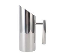1L 304 Stainless Steel Water Pitcher, Straight Body Spill Proof Spout for Cocktails Flower Tea Cold Brew Silver Durable Kitchen Beverage Server (Silver)