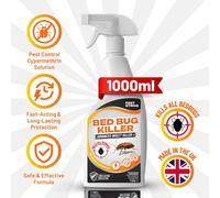 1L Bed Bug Spray - Fast-Acting, Stain-Free, Plant-Based Formula Effective Spray For Mattress, Furniture, Luggage & Upholstery