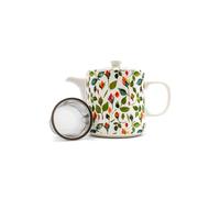 1L Ceramic Rosebud Teapot with Removable Stainless Steel Infuser The British Gardening Company Multi One Size