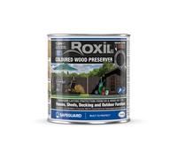 (1L, Charcoal) Roxil Wood Stain Preserver - Fast-Drying Satin Finish for Decking, Fence, Shed, Furniture. Up to 5 Year Protection for Indoor & Outdoor