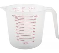 1L Clear Plastic Measuring Jug with Measurements displayed in ml, cl, fl oz and Pints